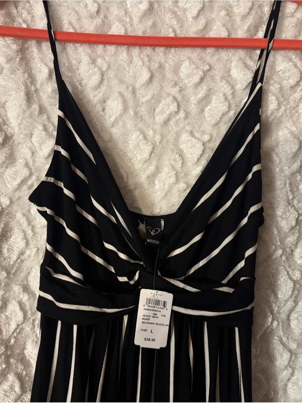 Windsor Black and White Striped Maxi Dress